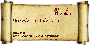 Ungváry Lívia névjegykártya
